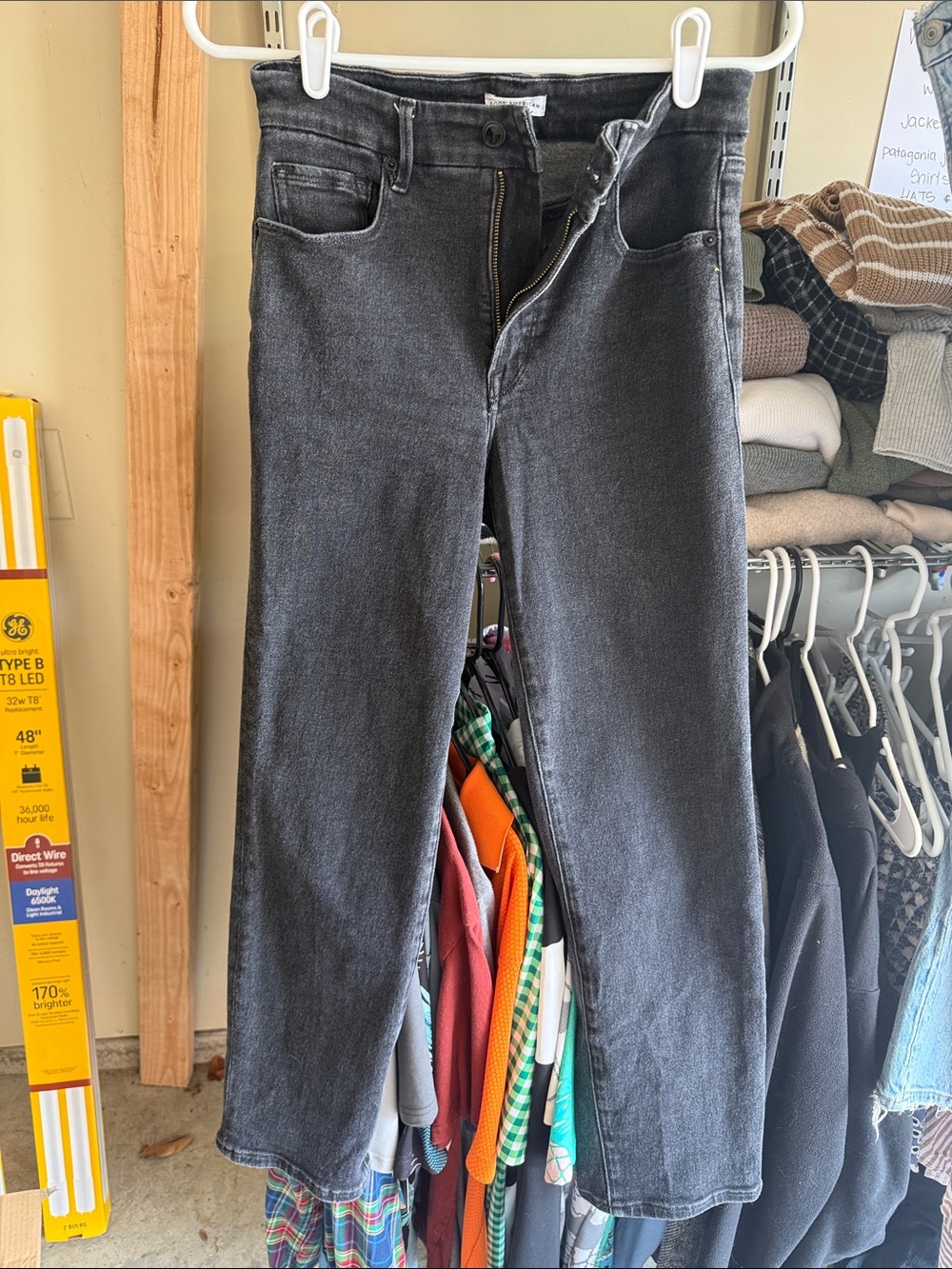 Good American Charcoal Straight Jeans